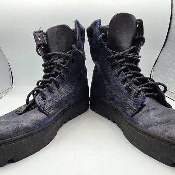 Wolverine 1000 Mile Mens Size 8 Blue Leather Lace Up Boots Casual Vibram Soles - Picture 2 of 14